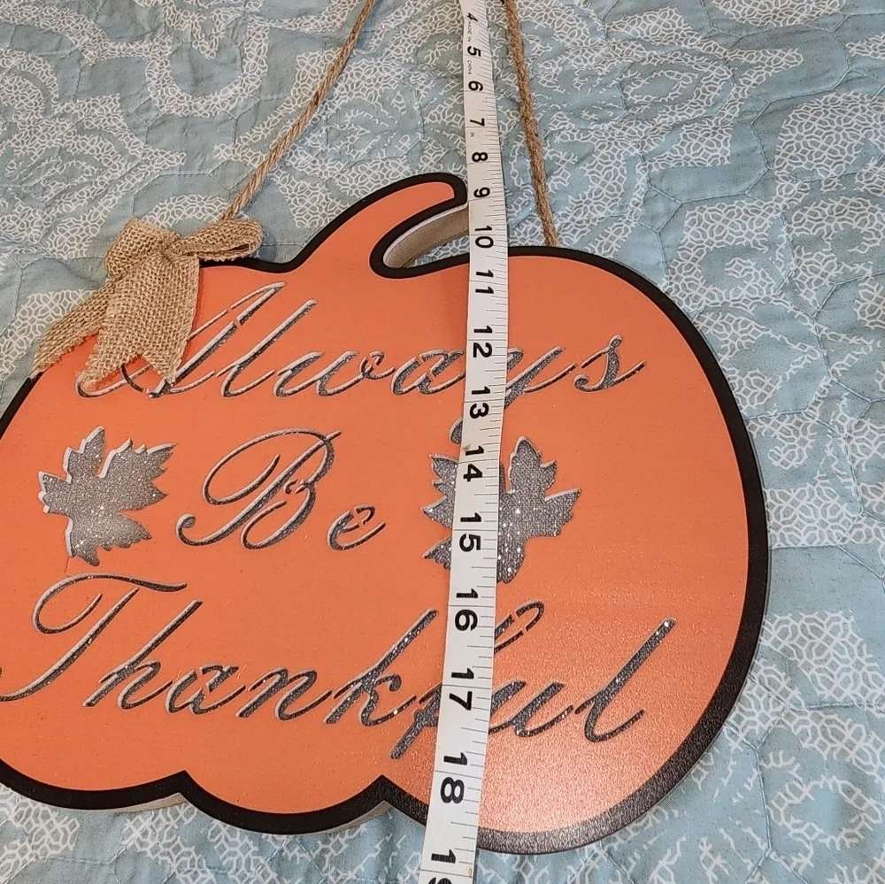 Always Be  Thankful  Light Up Pumpkin NWT